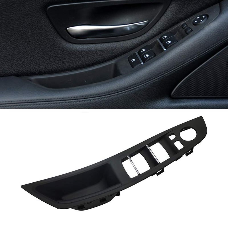 FEXON Driver Side Door Handle for BMW 5 Series, Window Switch Armrest Panel, Inner Pull Trim Panel Cover Replacement 2010-2016 Series 520 523 525 528 530 535 F10/F11 Black - Image 1